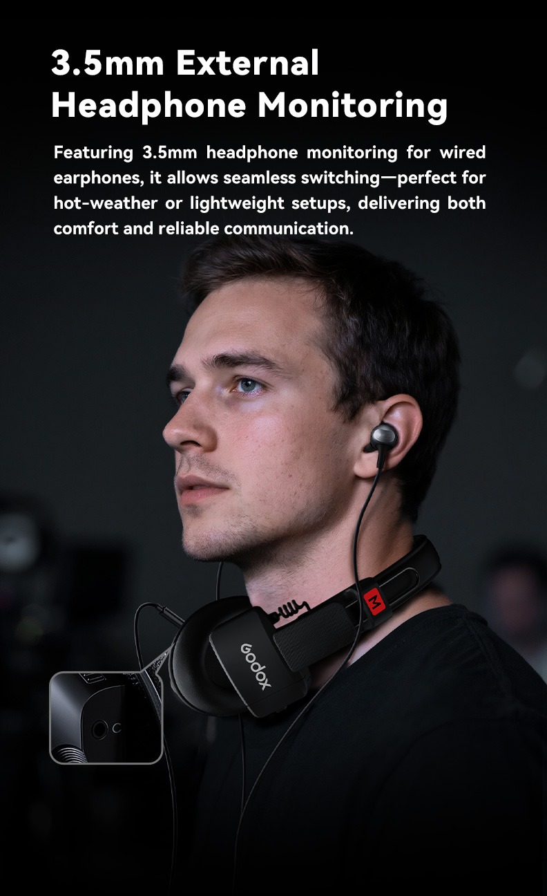 Godox SkyTalk R &mdash; 3,5 mm harici kulaklık izleme