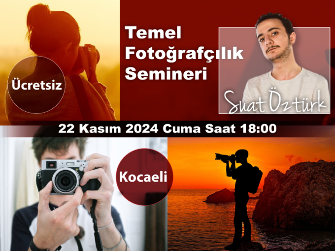 Fujifilm Temel Fotoğrafçılık Semineri Bu etkinliğin kontenjanı 60 kişidir. Şu an 34 kişilik yer kalmıştır. 