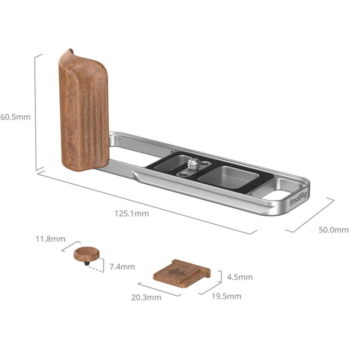 SmallRig 5984 Fujifilm X-E5 için Gül Ağacı Saplı Gümüş L Braket