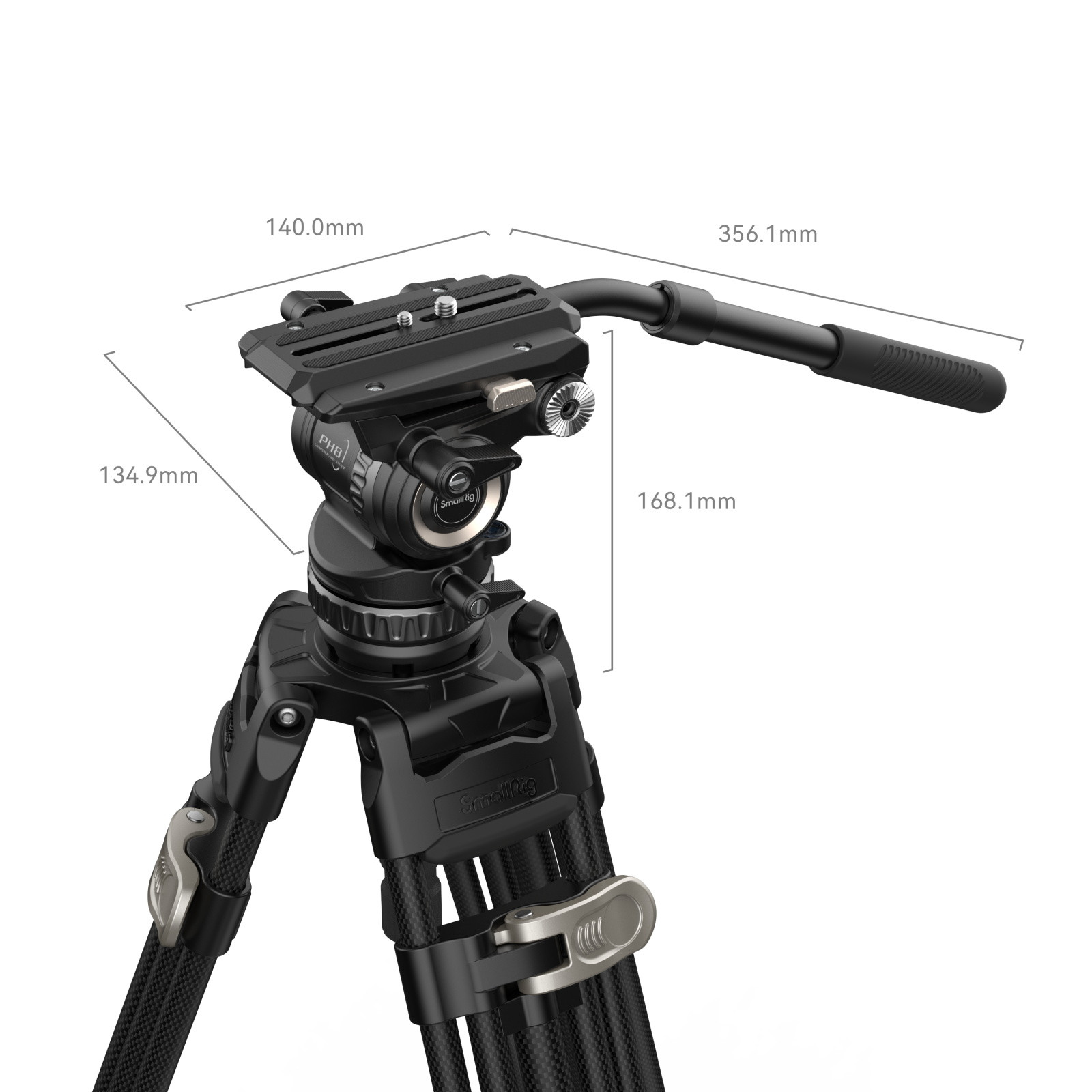 SmallRig 4465 AD-Pro8 FreeBlazer 8kg Taşıma Kapasiteli Karbon Fiber Video Tripodu 196cm Maksimum Uzunluk