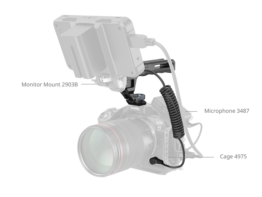 SmallRig 4927 Kayıt Tuşu Özellikli ARRI Bağlantılı Üst Tutma Kolu