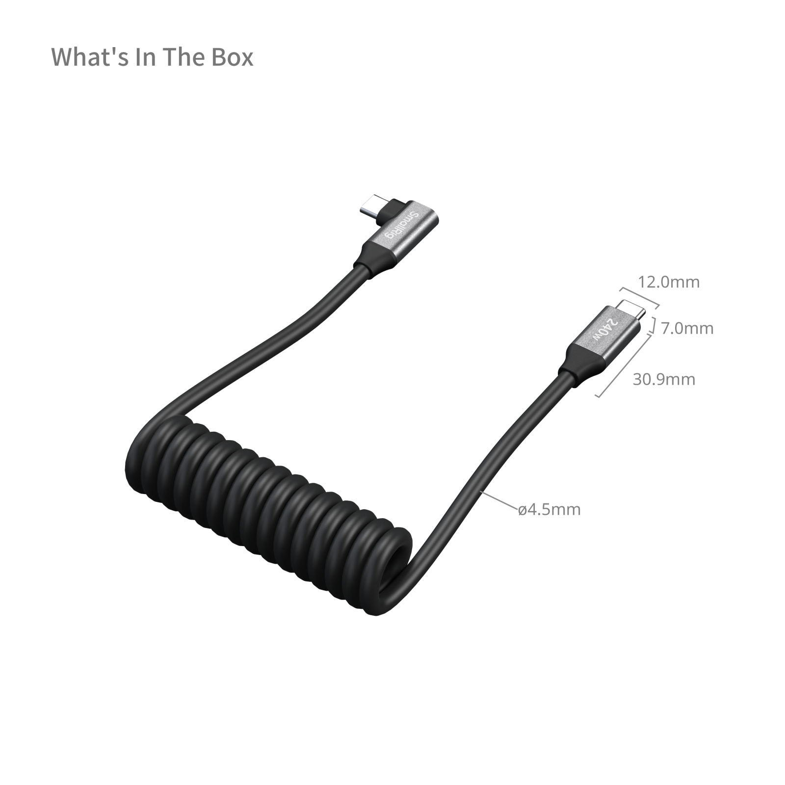 SmallRig 5730 Sarmal 240W Type-C Data Kablosu USB 2.0 ve 3.1 Destekli