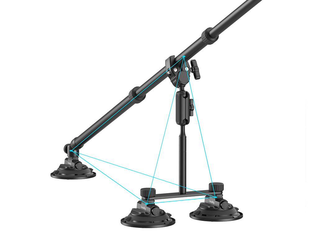 SmallRig 5843 Aksiyon Kameralar için Araç Vantuz Destek Kiti Insta360 için Görünmez Çubuk Efekti