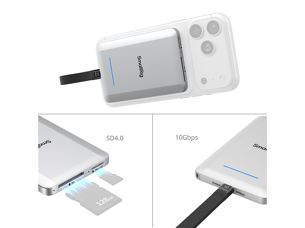 SmallRig 6292 Kart Okuyucu ve PD Özellikli 5 in 1 Magsafe 1 TB Taşınabilir SSD PD Şarj Desteği