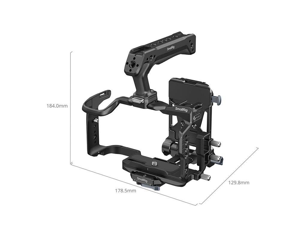 SmallRig 6381 Canon EOS R6 V Uyumlu HawkLock Hızlı Çıkarma Full Kafes Seti Üst Tutma Kolu, Kablo Tutucu ve V-Mount Plate Dahildir