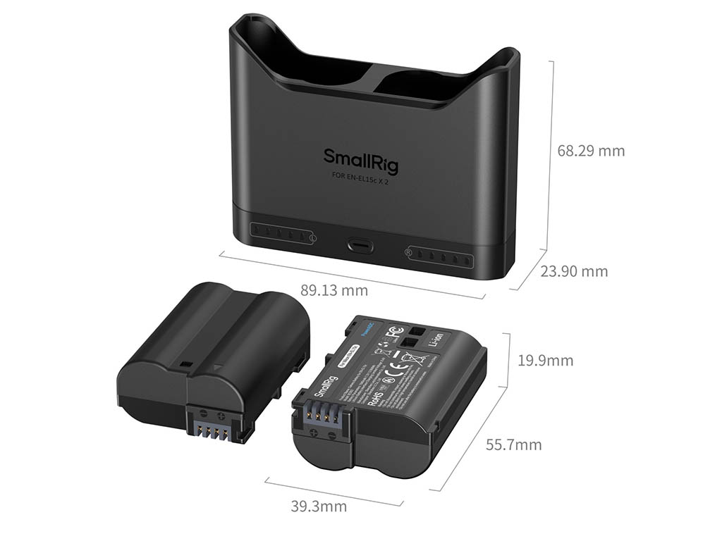 SmallRig 5486 Nikon EN-EL15C Turbo Hızlı 2 Batarya + Şarj Kiti 2 Batarya + Turbo Şarj Aleti