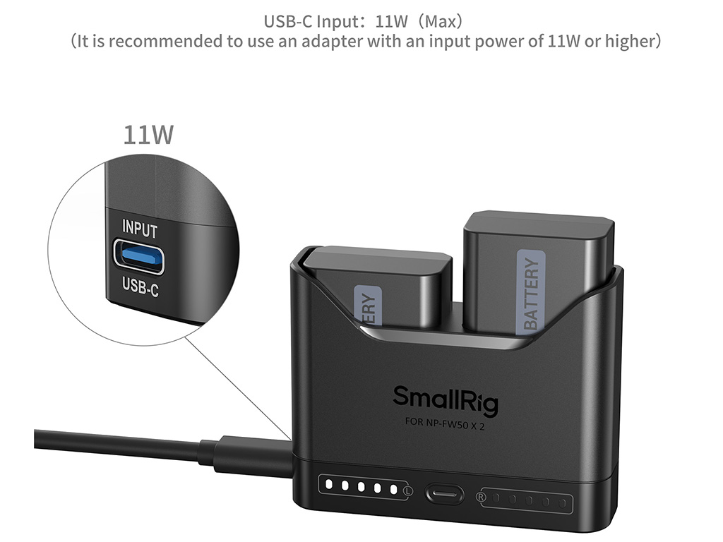 SmallRig 5488 Sony NP-FW50 Turbo Hızlı 2 Batarya + Şarj Kiti 2 Batarya + Turbo Şarj Aleti